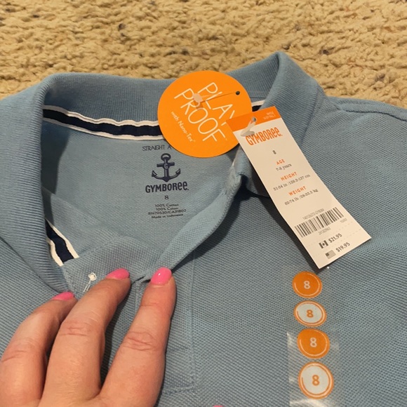 Blue Long-Sleeves Polo Shirt - Picture 2 of 3